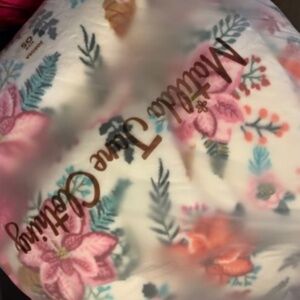 Matilda Jane All Snuggled Up Blanket Floral Pom Pom Christmas New In Bag